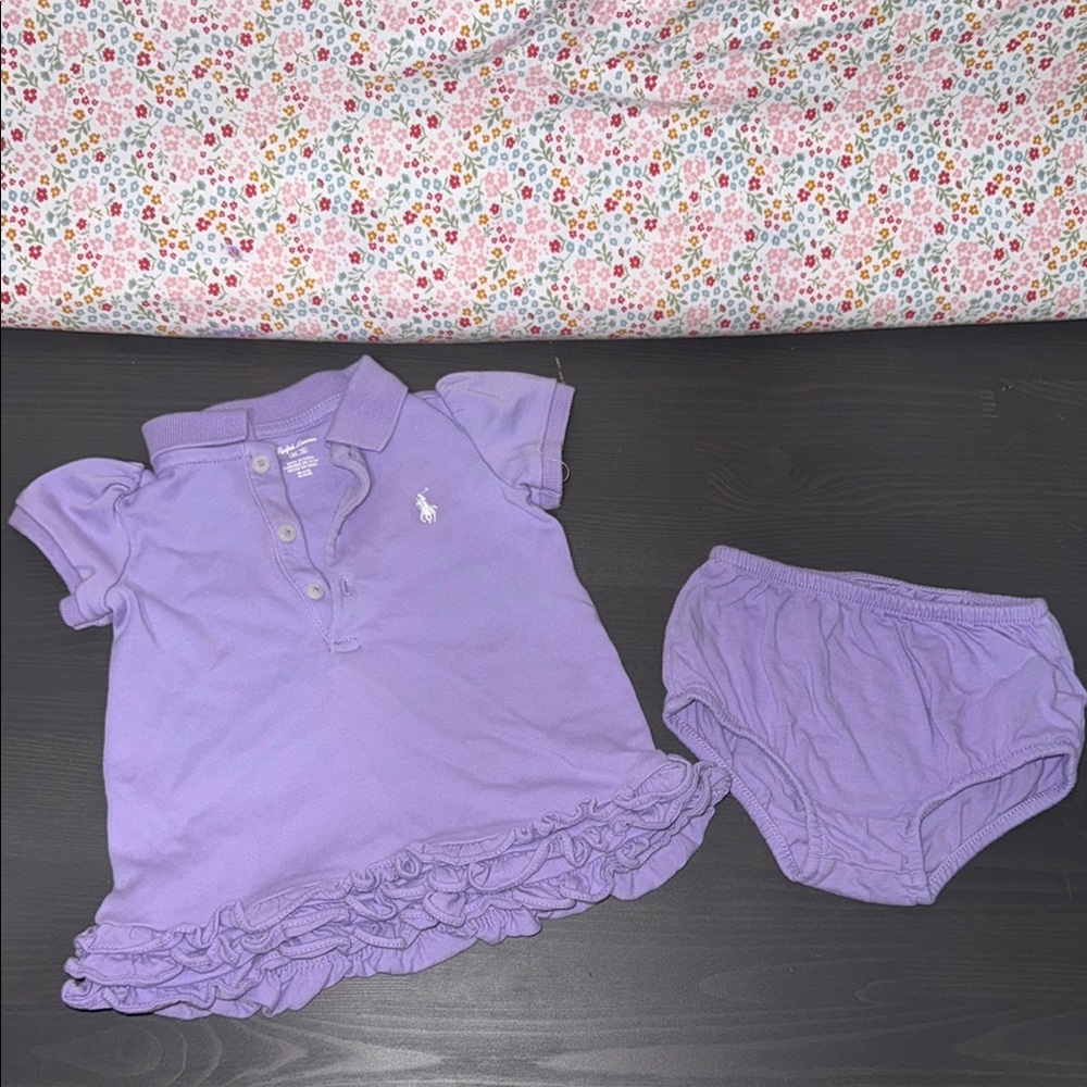 Ralph Lauren Ruffled Cotton Polo Dress & Bloomer